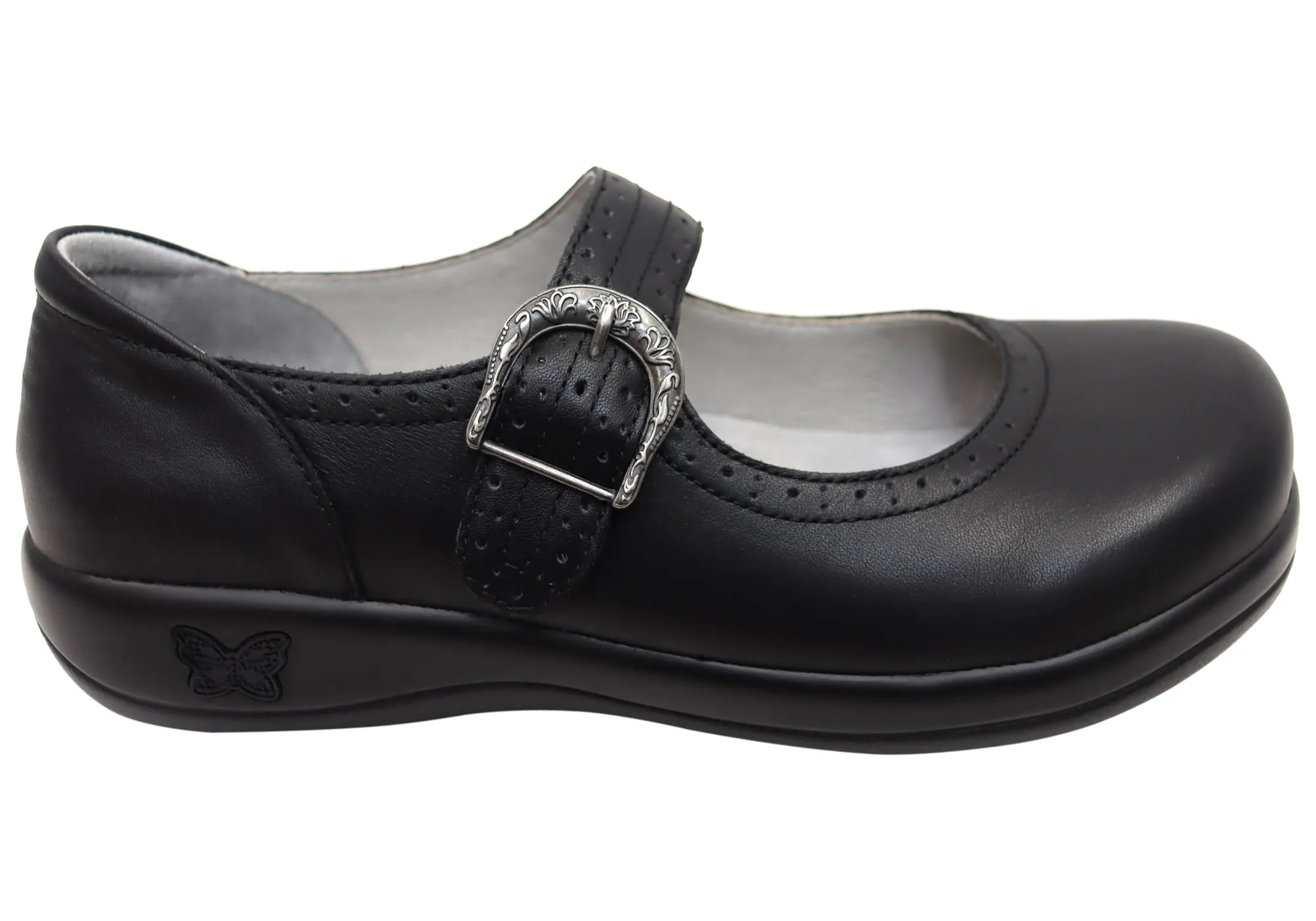 Alegria Kourtney Womens Comfortable Leather Mary Jane Shoes Low Profile Quick Flow