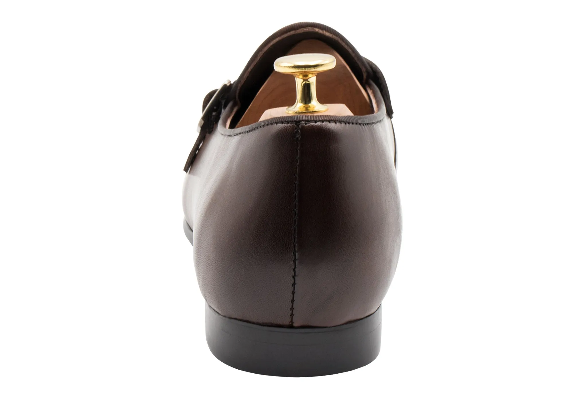 Tuerto Walnut Double Monk Loafer Arch Support Daily Walk Metal Edge