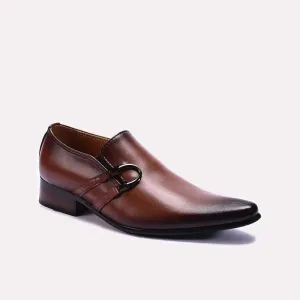 Soft Pad Eye Spot Brown Long Toe Dress Shoes 0111262