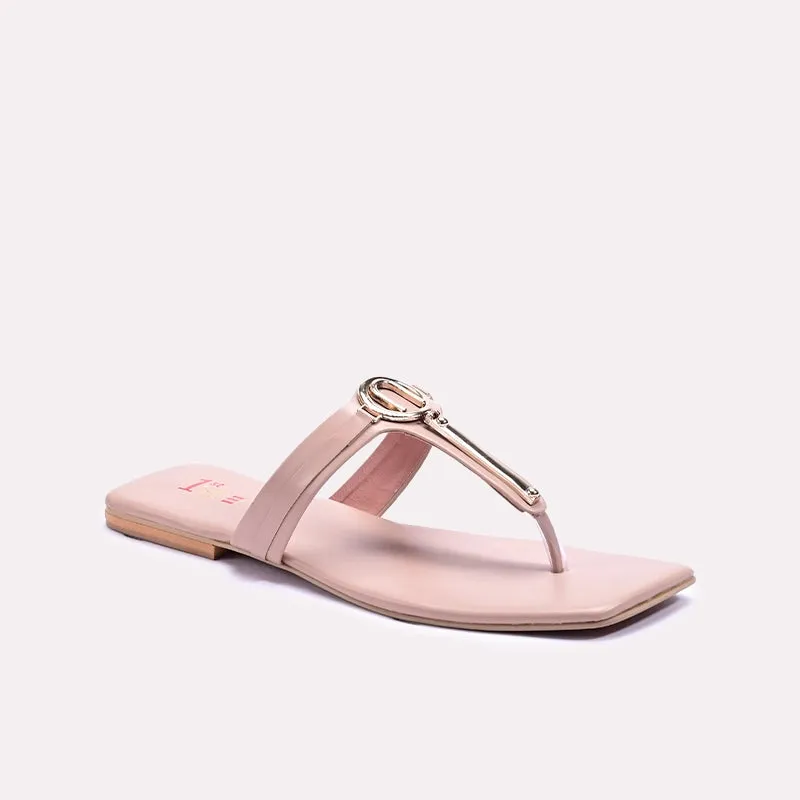Peach Casual Slippers 0412826 Simple Wear Stability