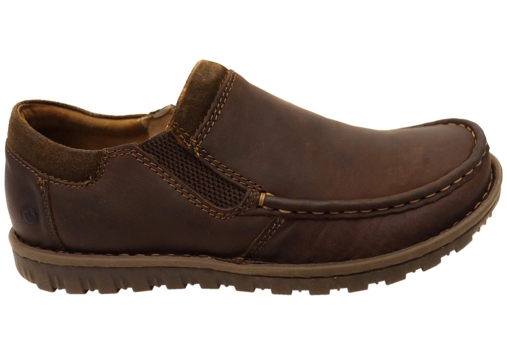 Born Mens Gudmund Leather Comfortable Slip On Shoes Sun Jog