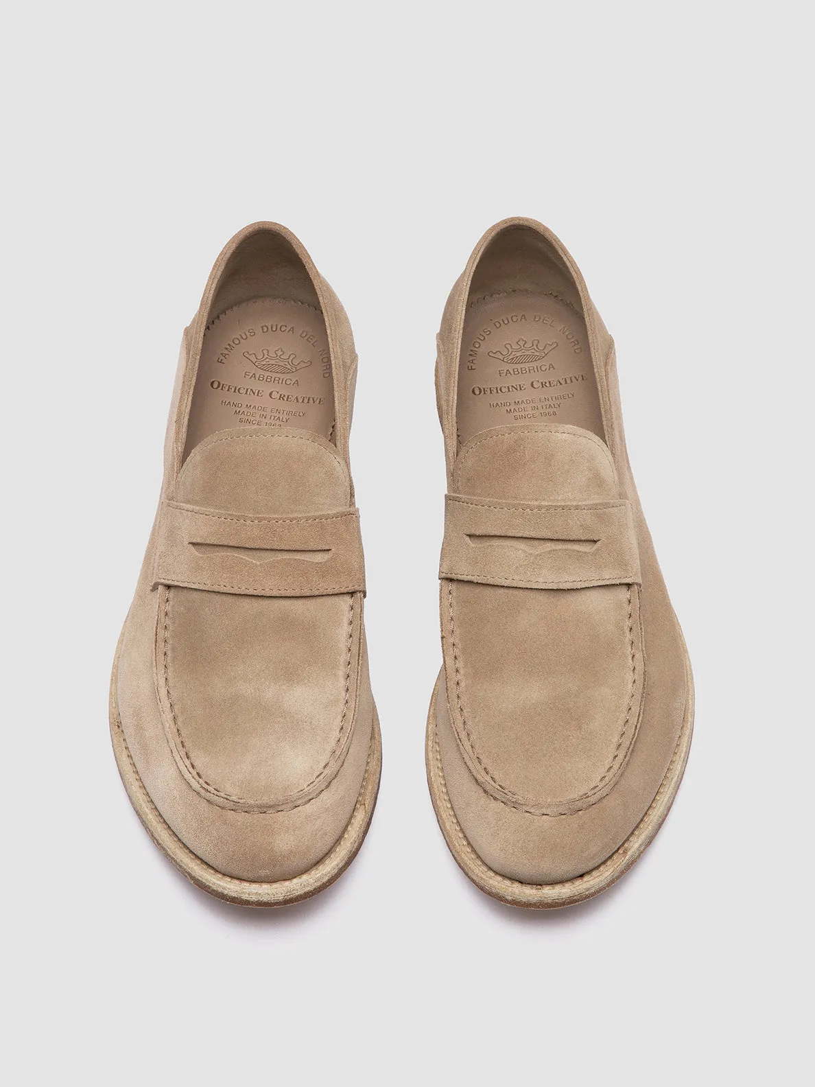 Slide Hike Ergo Build ARCHIVE 522 - Beige Suede Penny Loafers