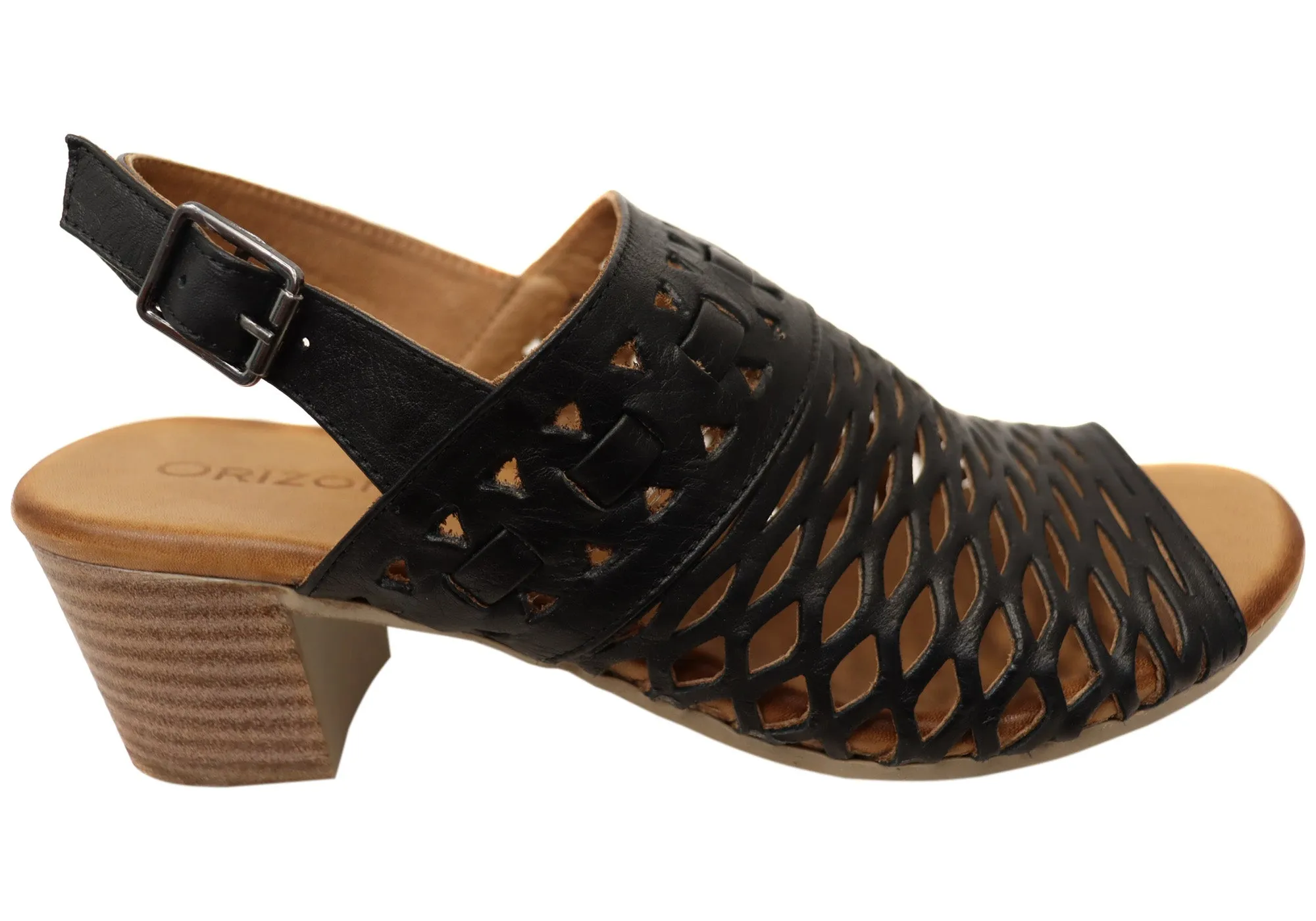 Orizonte Maxeen Womens Comfortable European Leather Sandals Secure Wrap