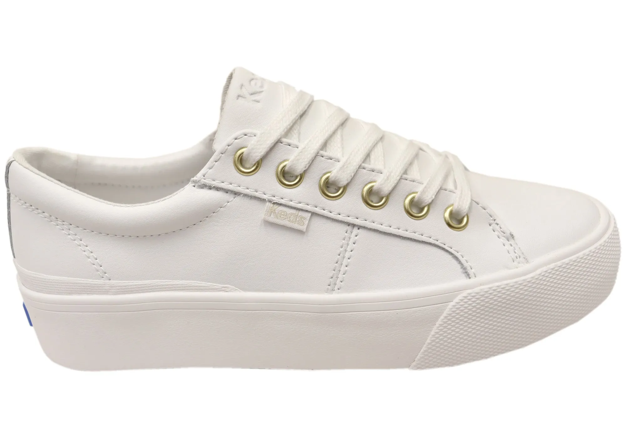 Bright tone Keds Womens Jump Kick Duo Leather White Casual Comfortable Sneakers