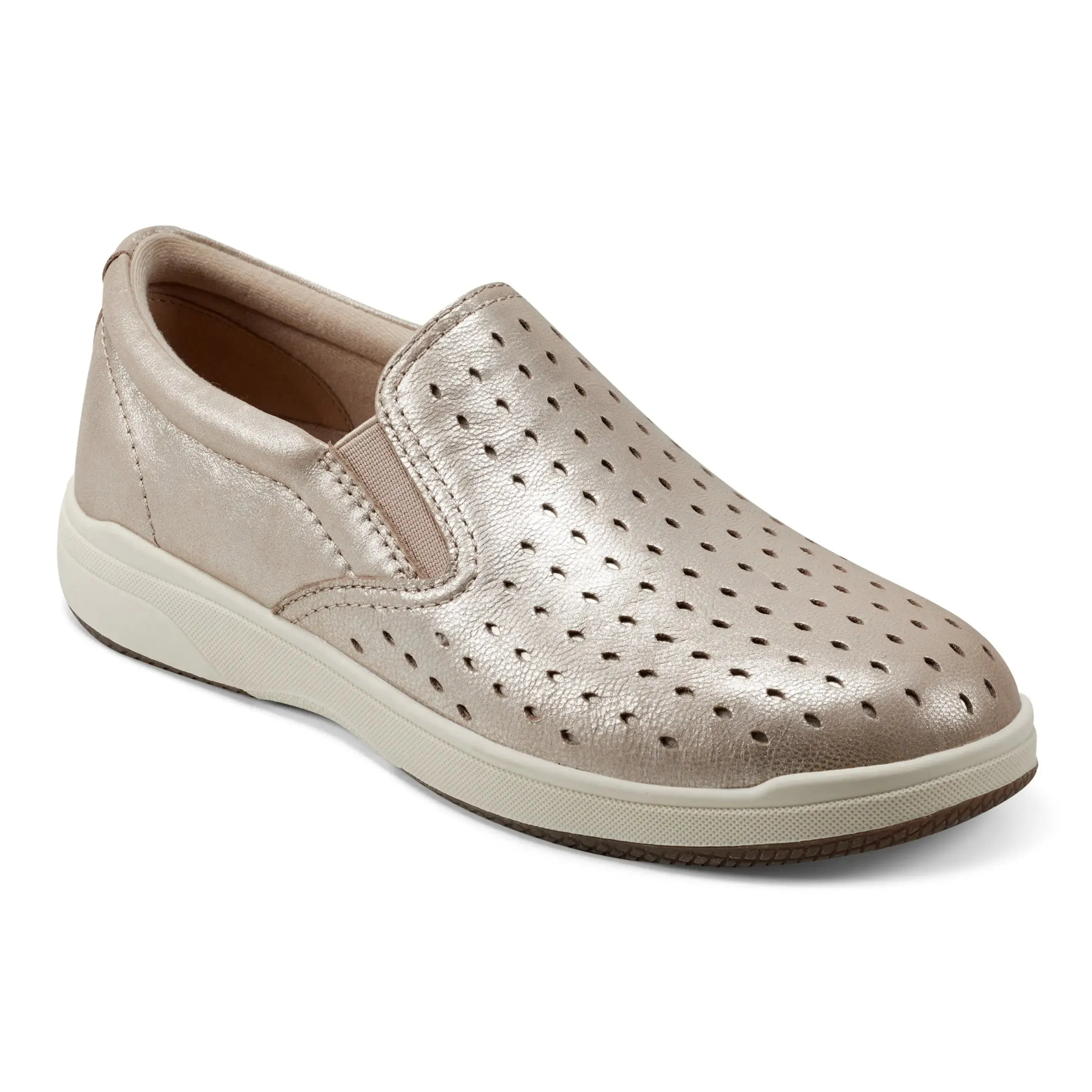 Low Profile Nel Laser Cut Round Toe Casual Slip-on Sneakers