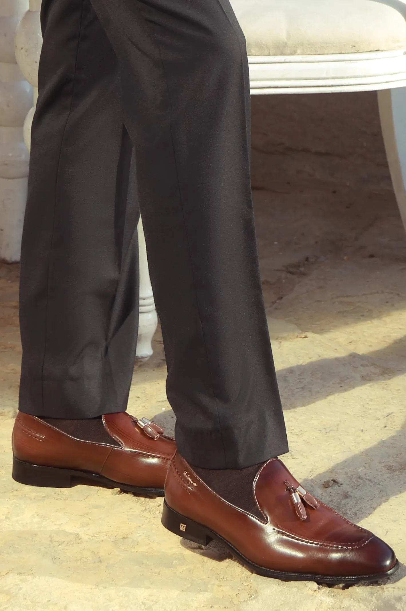 Brown Formal Moccassins Shoes Light Step Loafer Style