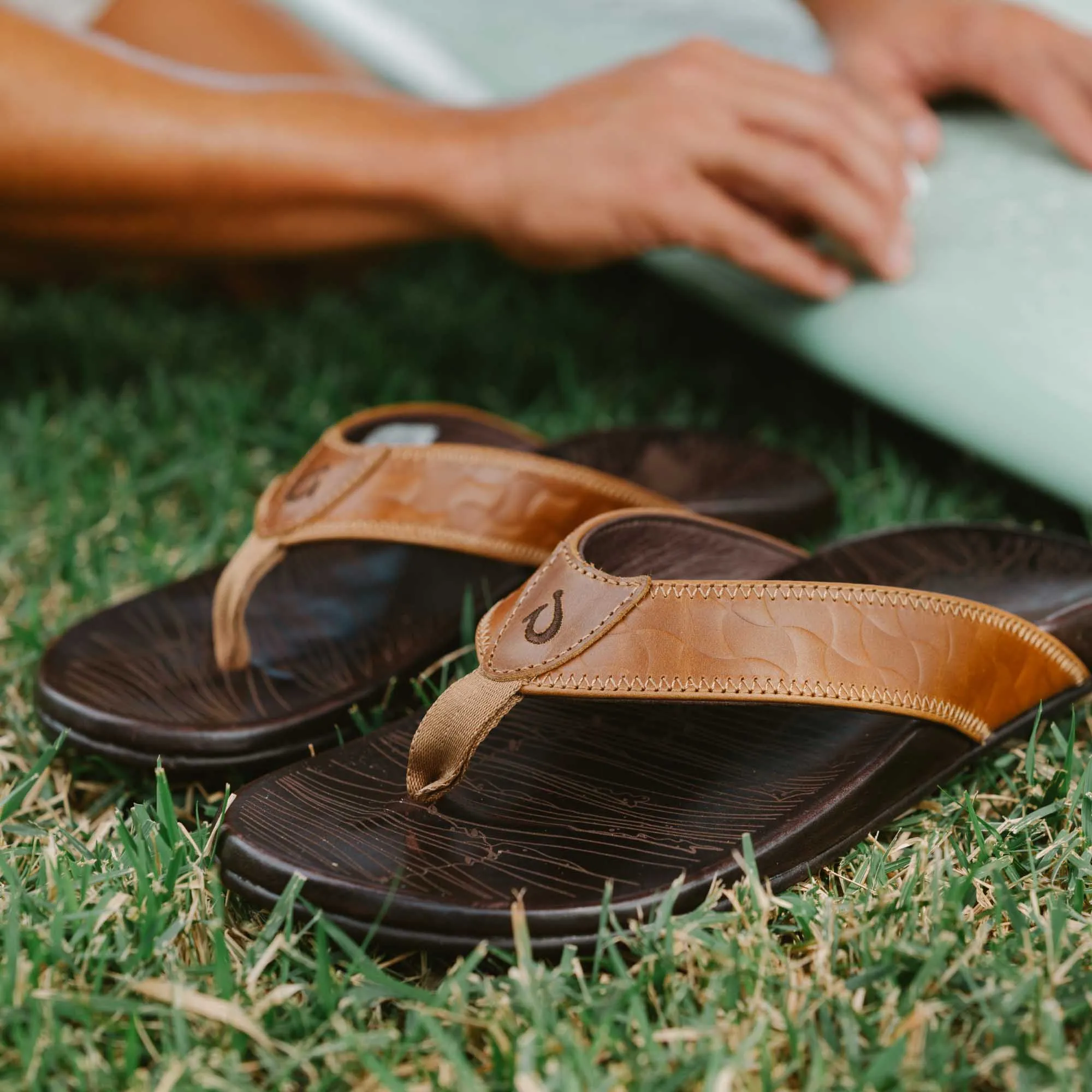 Hikianalia - Tan / Dark Java Summer Open Toe Shoes Casual Footwear for Every Day