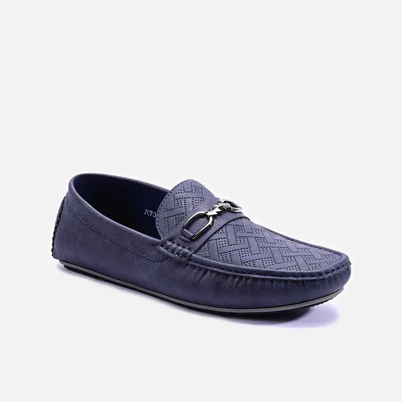 Blue Perforated Horsebit Loafers 0130941 Cushion Points