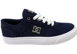 Form Fit DC Shoes Mens Comfortable Teknic Leather Lace Up Shoes Navy Blue
