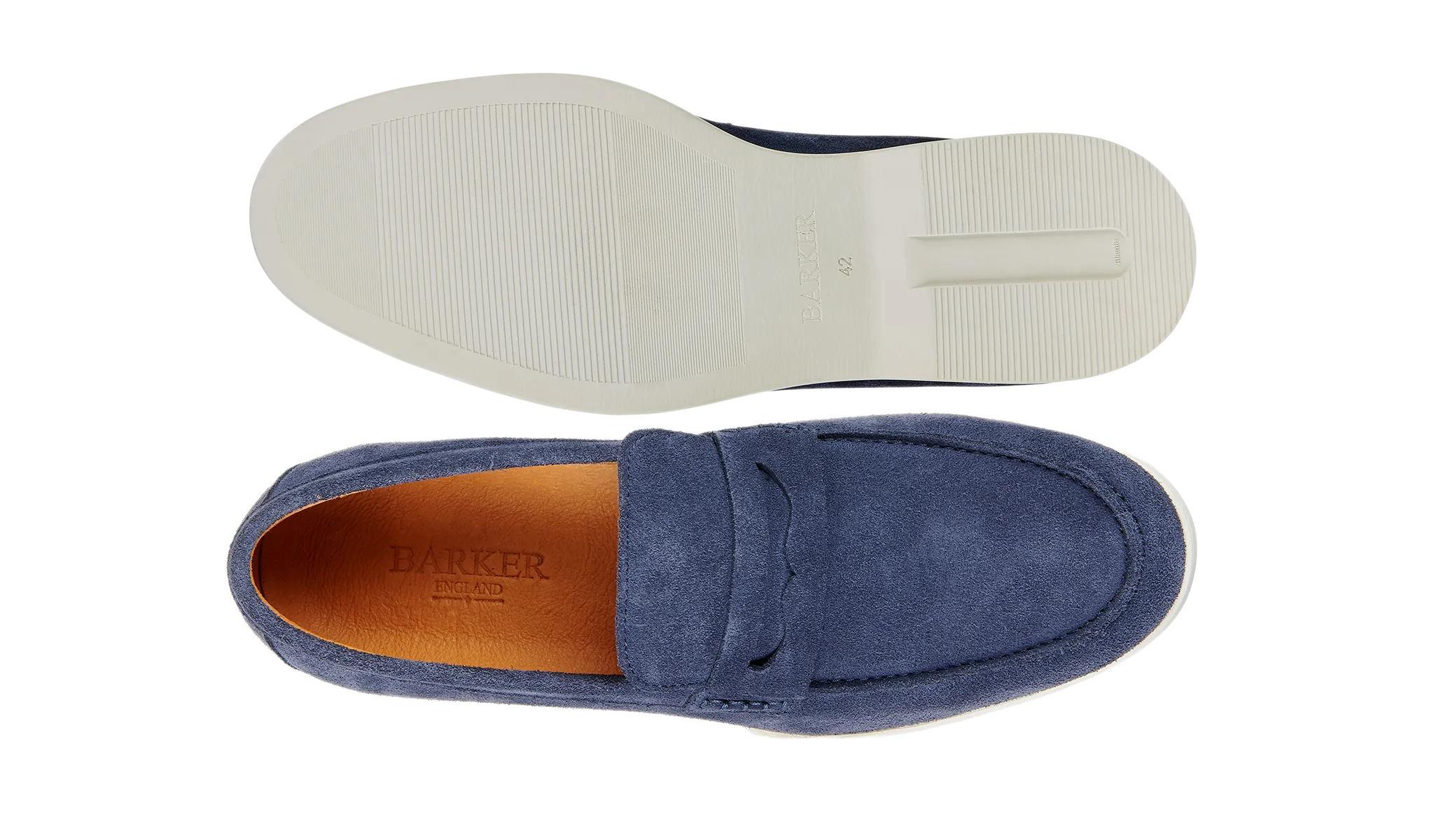 Santiago - Navy Suede White Sole No Squeeze