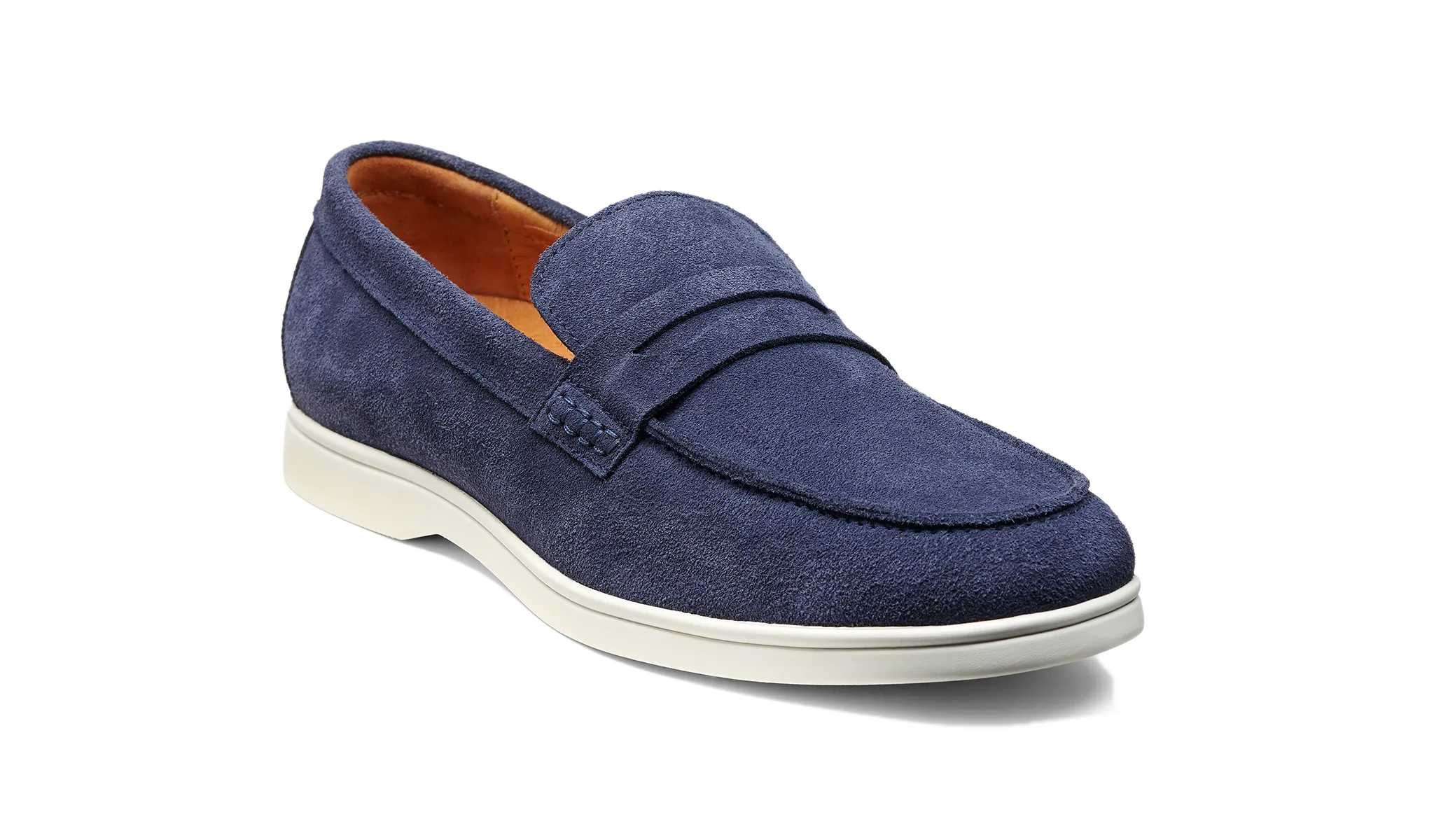 Santiago - Navy Suede White Sole Slow Walks