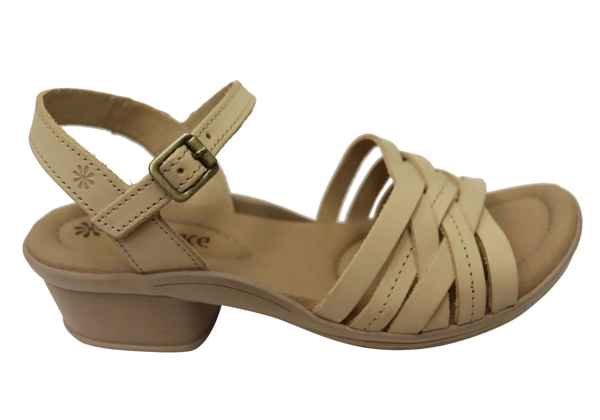 Trendy Beach Footwear New Face Arla Womens Brazilian Comfortable Leather Low Heel Sandals
