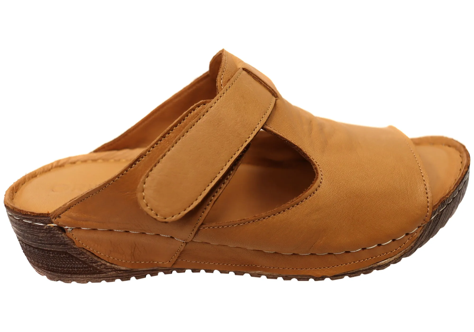 Casual Beach Sandals Comfortable Daily Footwear Orizonte Elba Womens European Comfortable Leather Slides Sandals
