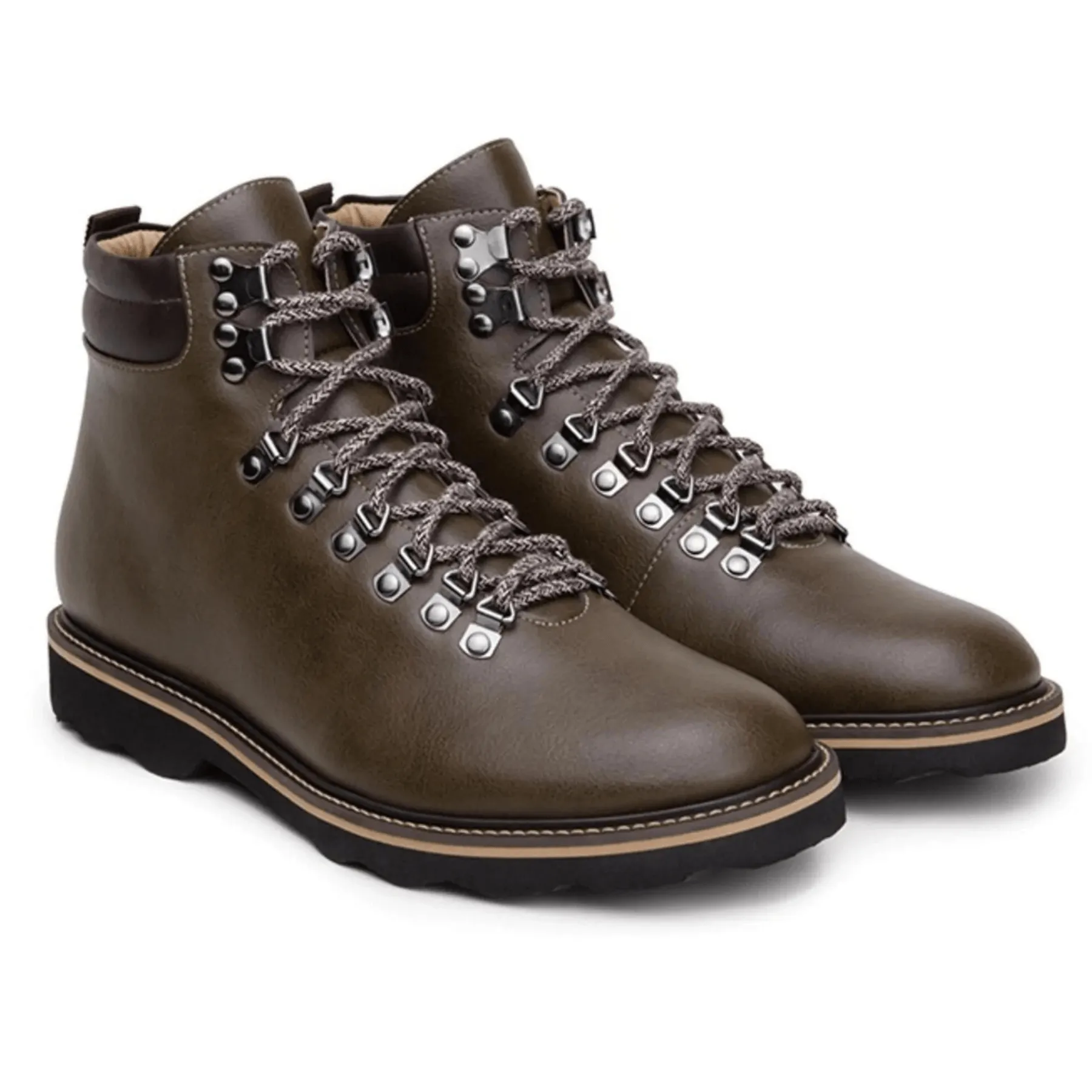 'Jeffery' Unisex Boots by Ahimsa - olive Padded Interior Hiking Trails