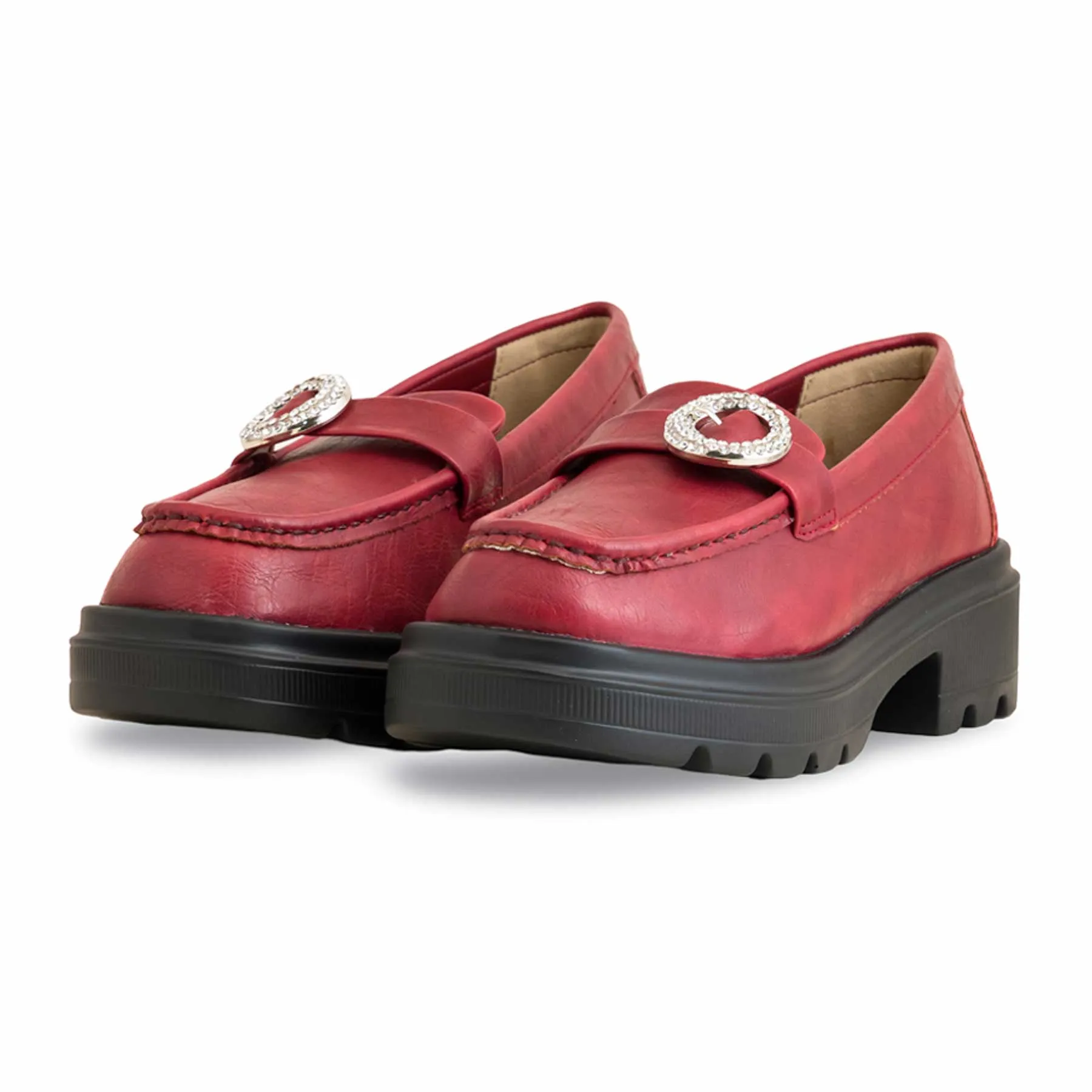 Comfortable Fit Shoes Vent Zones Red Moccasin WN4361