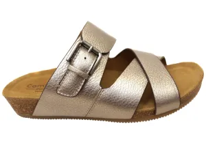 Comfortiva Gervaise Womens Comfort Footbed Wide Fit Leather Sandals Light Activity