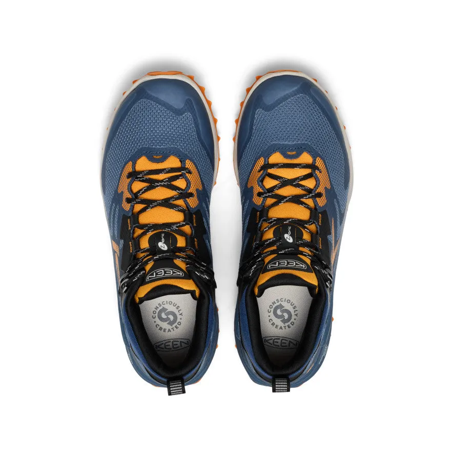 Anti Odor Backcountry Camper Grippy Outsole River Crossing Men's Zionic NXT Waterproof Hiking Boot  |  Naval Academy/Bright Marigold
