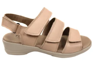 Flex & Go Renay Womens Comfortable Leather Sandals Made In Portugal Step Stable Yellow Warm