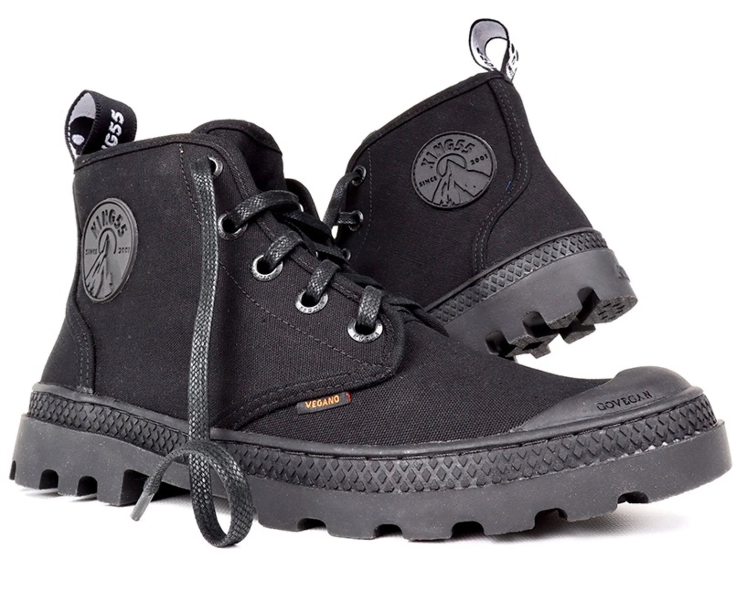 Archaeologist Secure Hold 'Hammer' vegan canvas high-top sneaker by King55 - black
