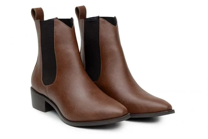 Anti microbial Mud Resistant Night Travel 'Marcela II?? Women's Vegan Chelsea Boot by Ahimsa - Cognac