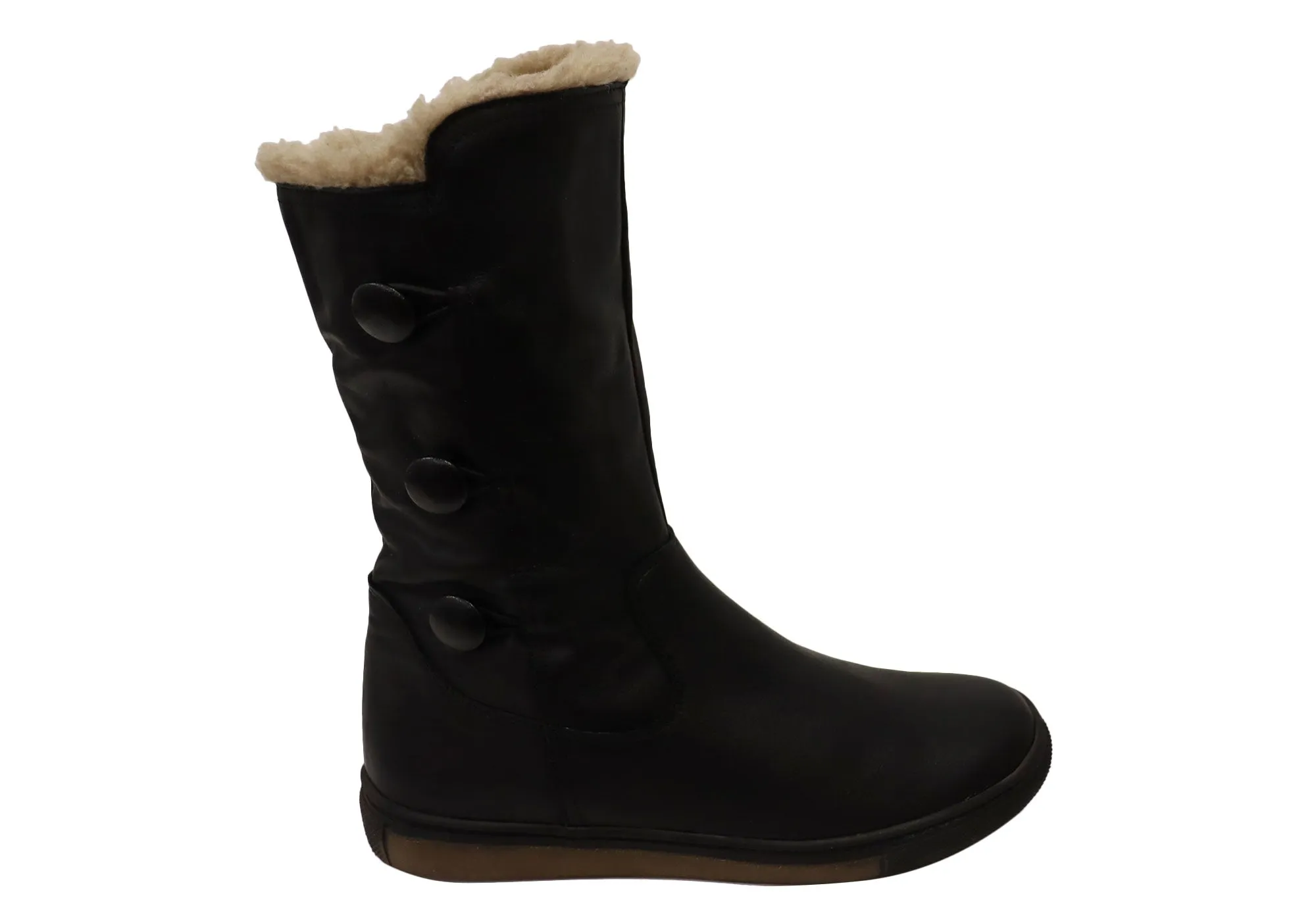Orizonte Alvo Womens European Comfortable Leather Mid Calf Boots Outdoor Daily