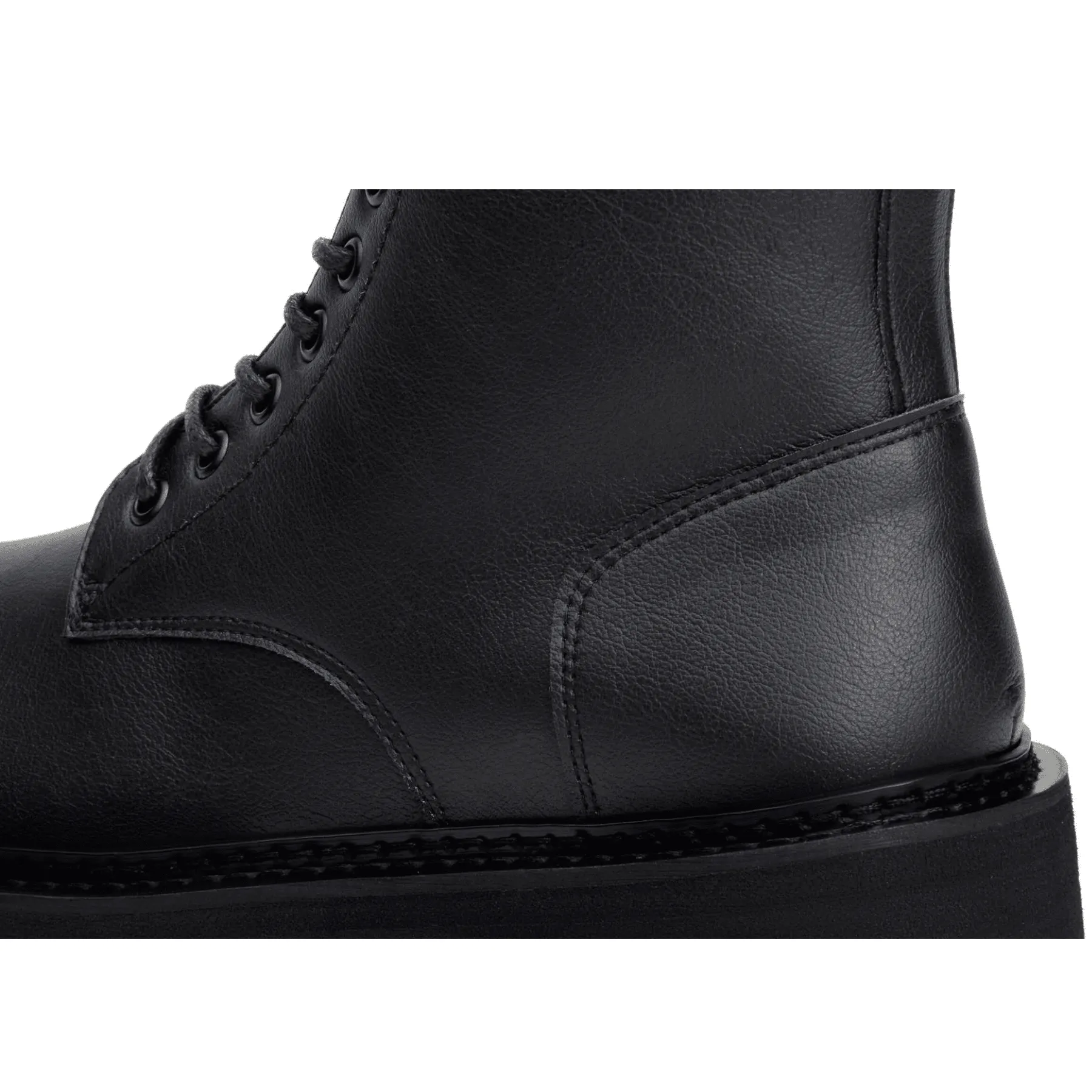 'Everyday Work Boot' unisex vegan lace-up boot with chunky sole by Ahimsa - black Work Ready Seamless Comfort Trail Runner