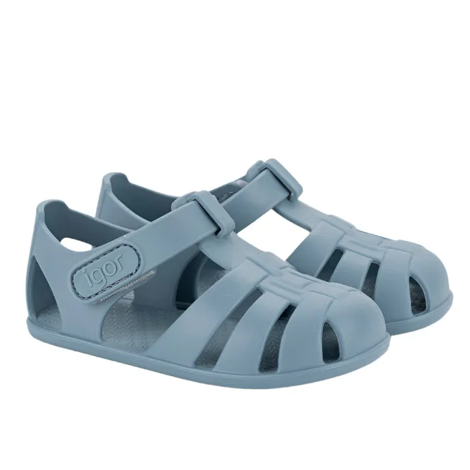 Stretchable Straps Igor Boy's and Girl's Nemo Solid Sandals, Oceano