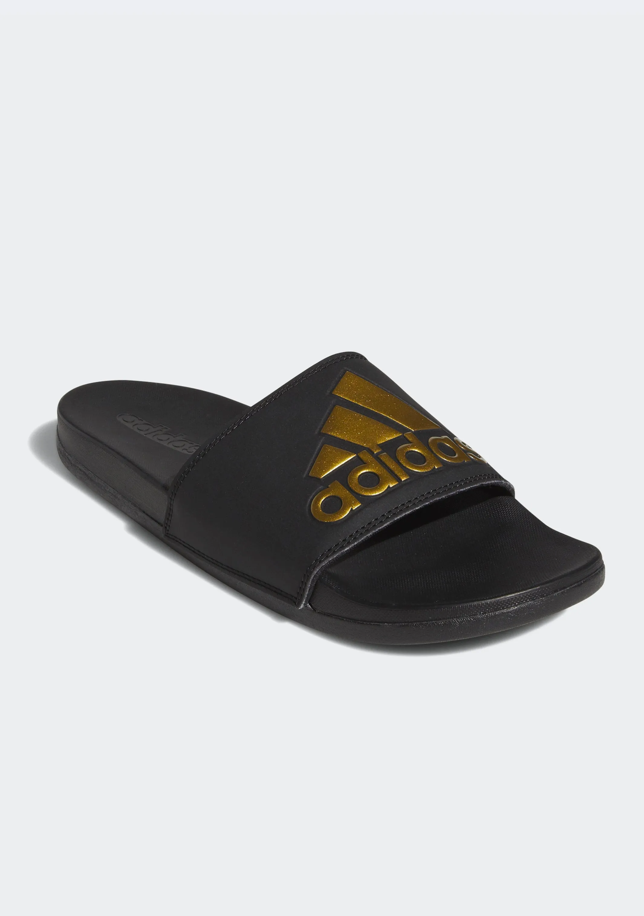 Adidas Men??s Adilette Comfort Slide Black/Gold Practical Design Casual Walk