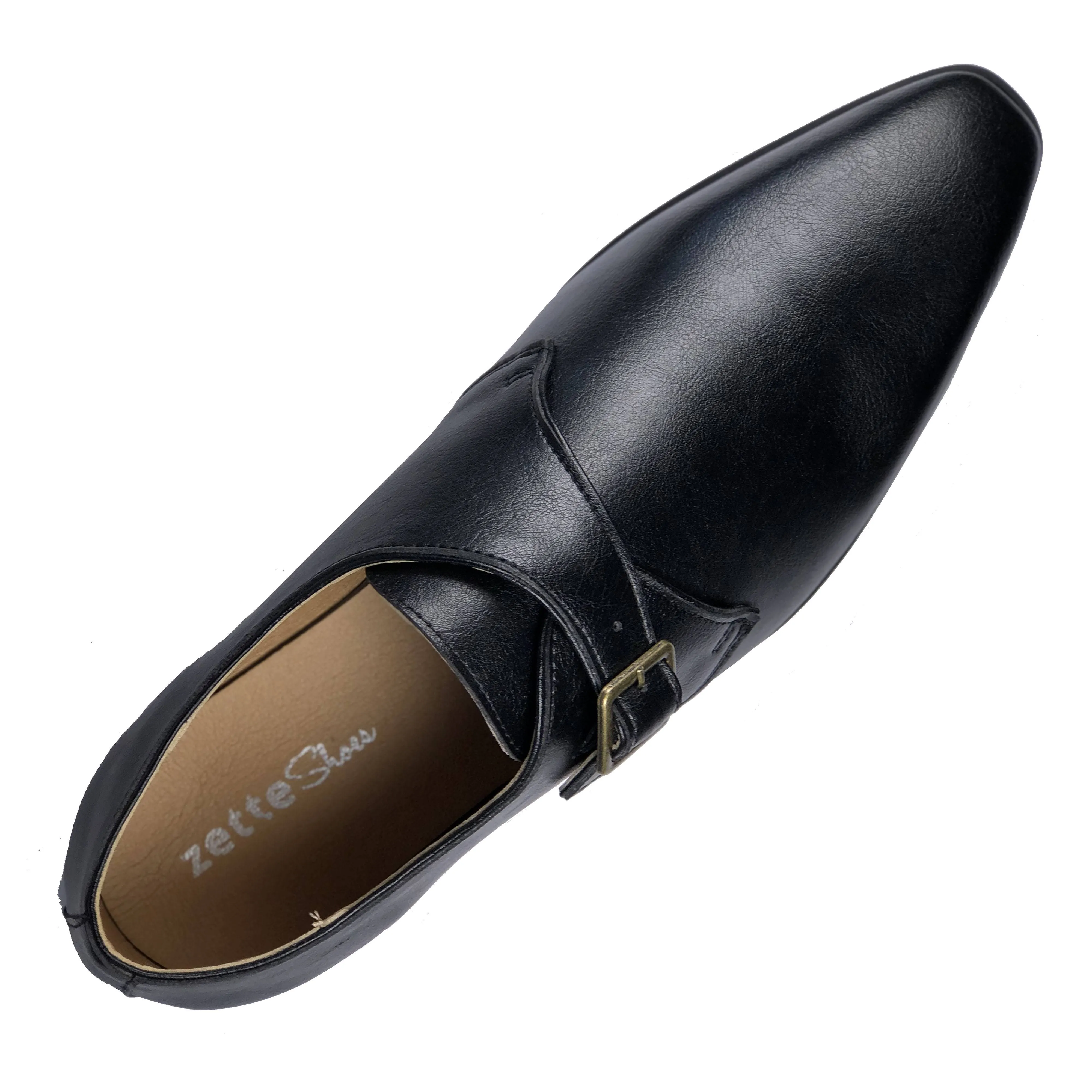 'Pierre 2' Vegan Monk Shoe by Zette Shoes - Black Earth Tone Ankle wrap