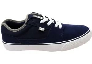 Active Design Street Ready DC Shoes Mens Comfortable Tonik Leather Lace Up Shoes Navy White