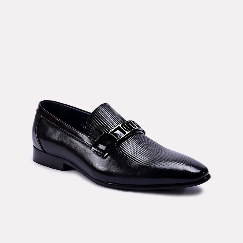 Slim Tip Bradley Black Slip On Dress Shoes 0111069