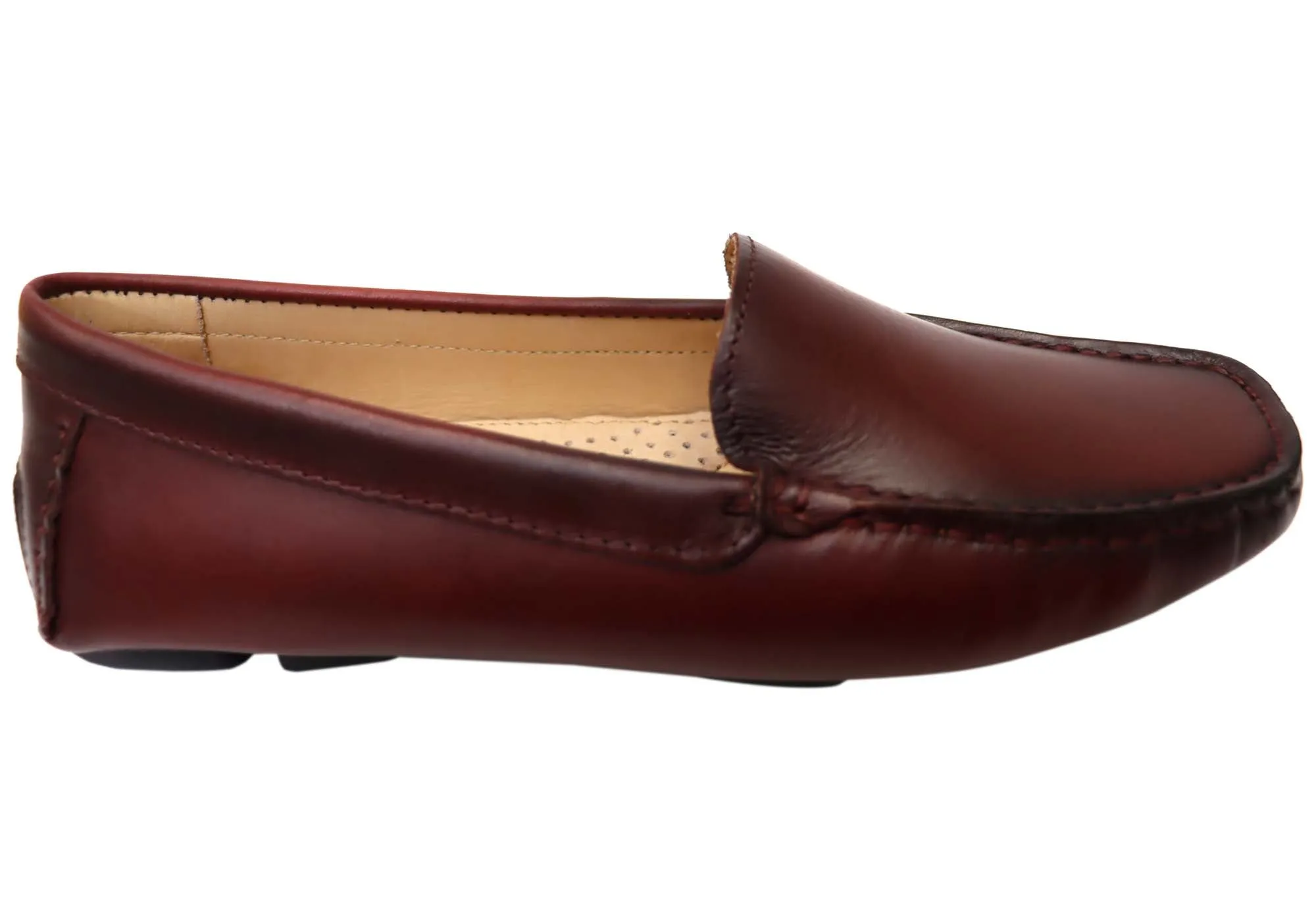 Global Cool Dark Edge Savelli Linda Womens Comfort Leather Loafer Shoes Made In Brazil