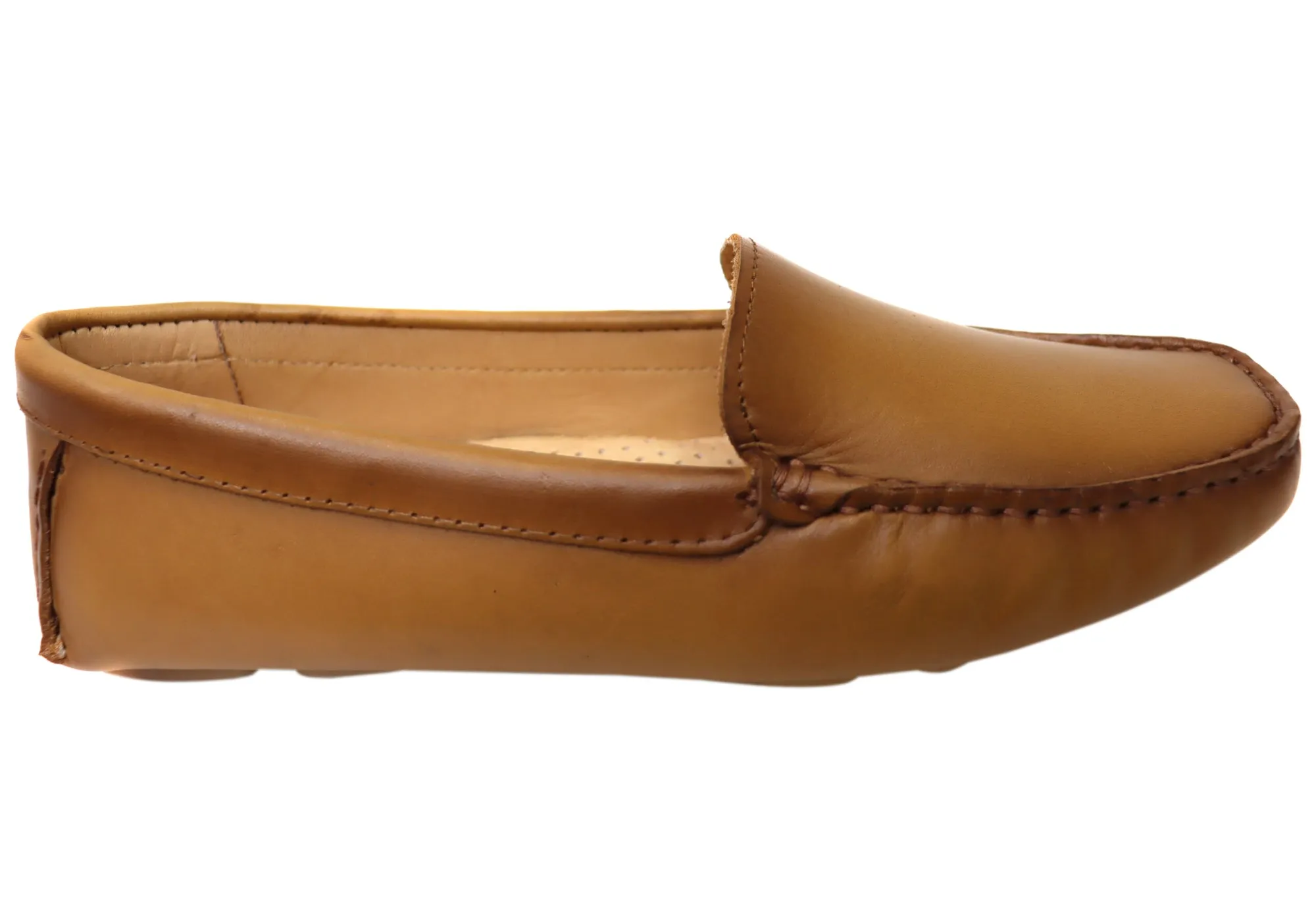 White Clean Savelli Linda Womens Comfort Leather Loafer Shoes Made In Brazil