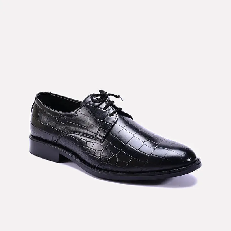 Bride Shade Non Slip Venerable Black Textured Derby Shoes 0111096