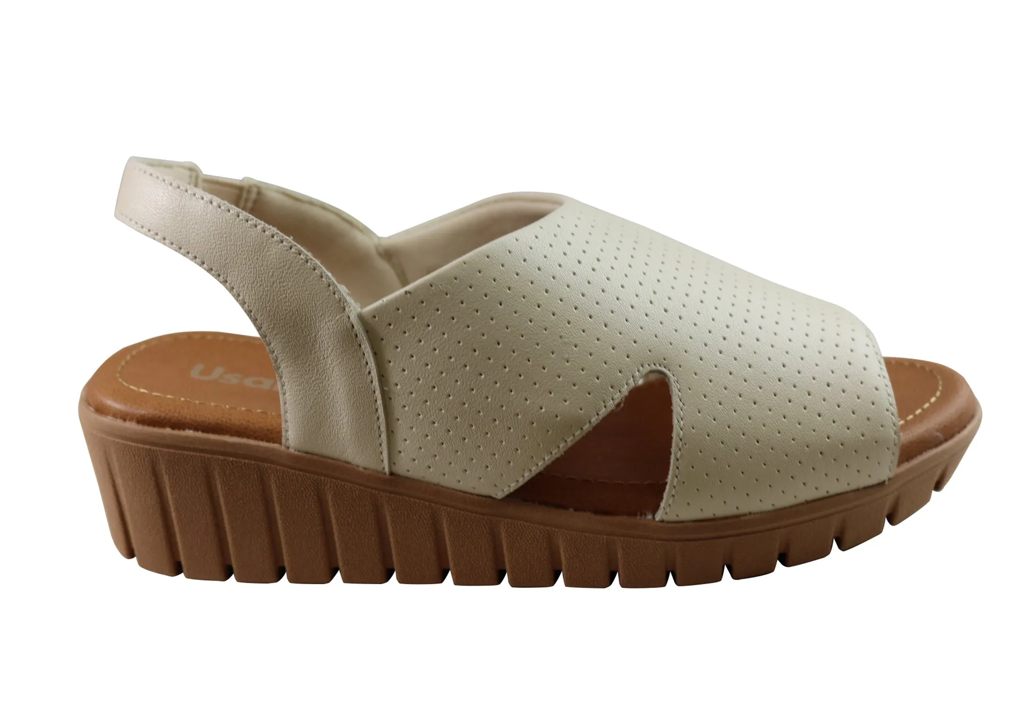 Usaflex Laken Womens Comfortable Leather Sandals Made In Brazil Trendy Vacation Sandals