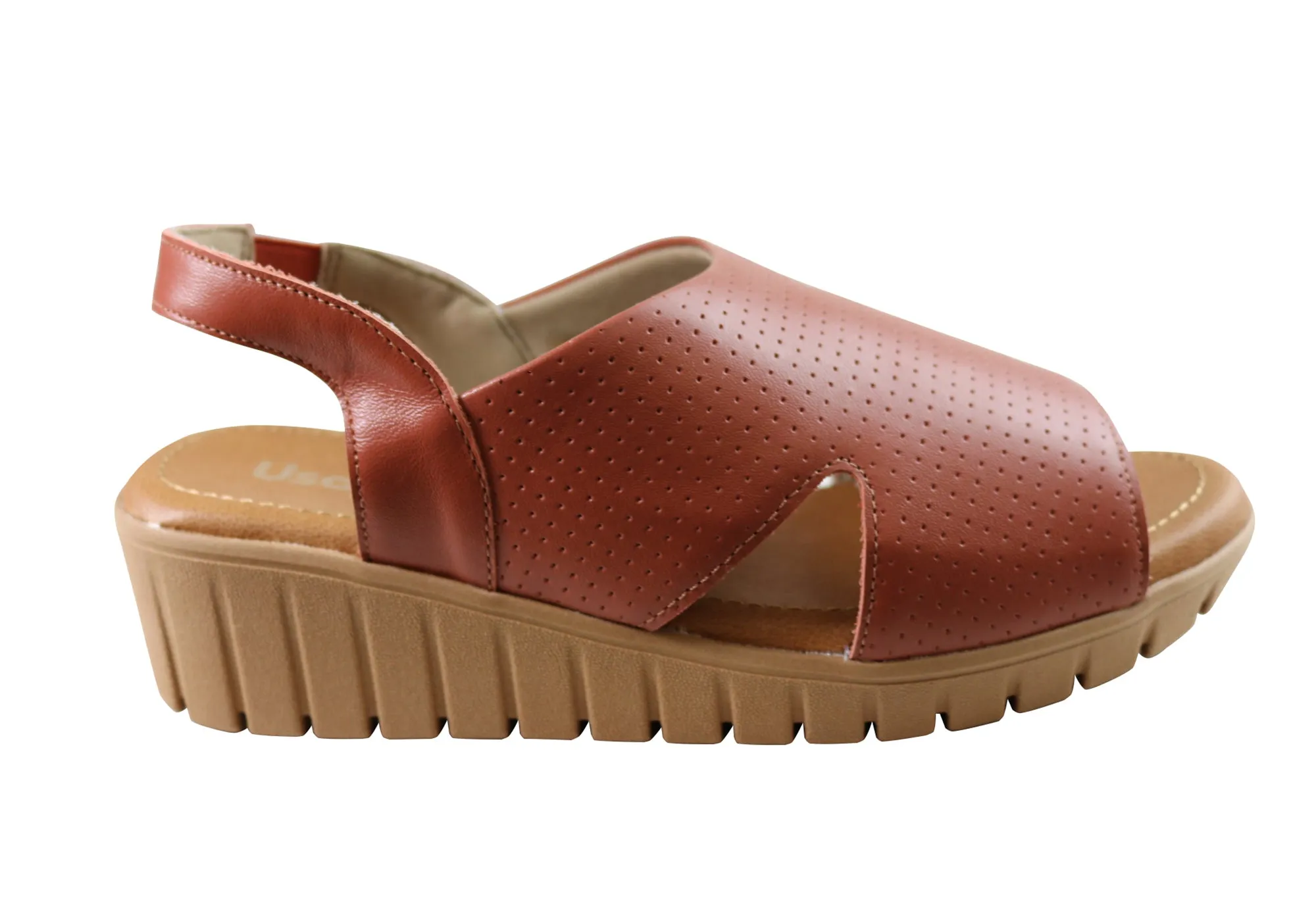 Usaflex Laken Womens Comfortable Leather Sandals Made In Brazil waterproof All weather