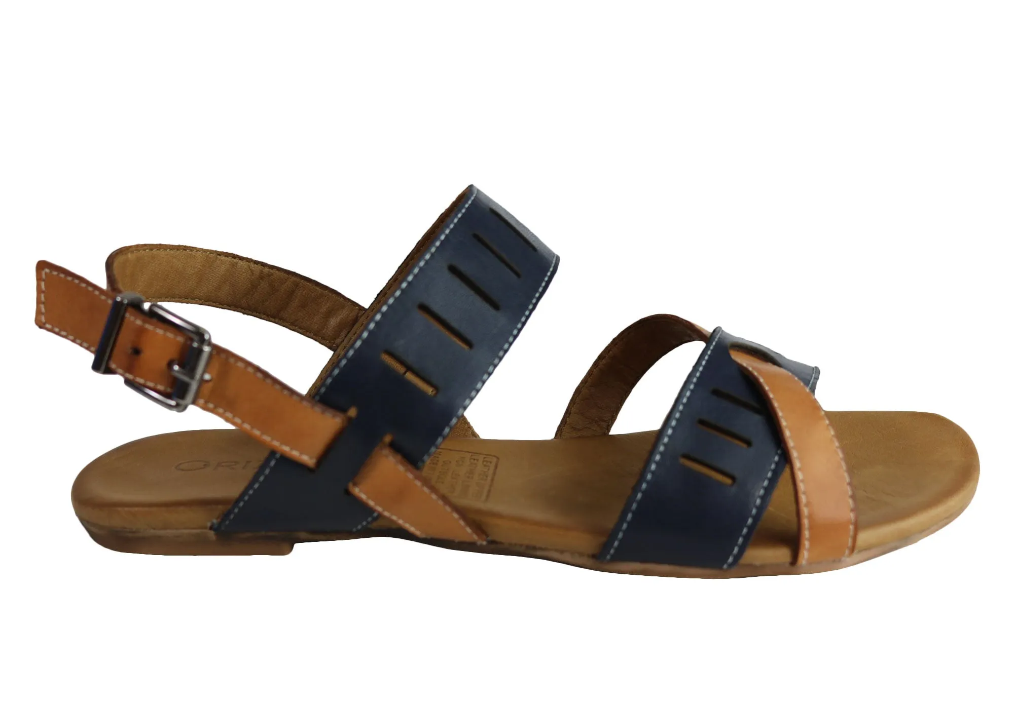 Orizonte Toto Womens European Leather Comfortable Flat Fashion Sandals High-Quality Outdoor Shoes