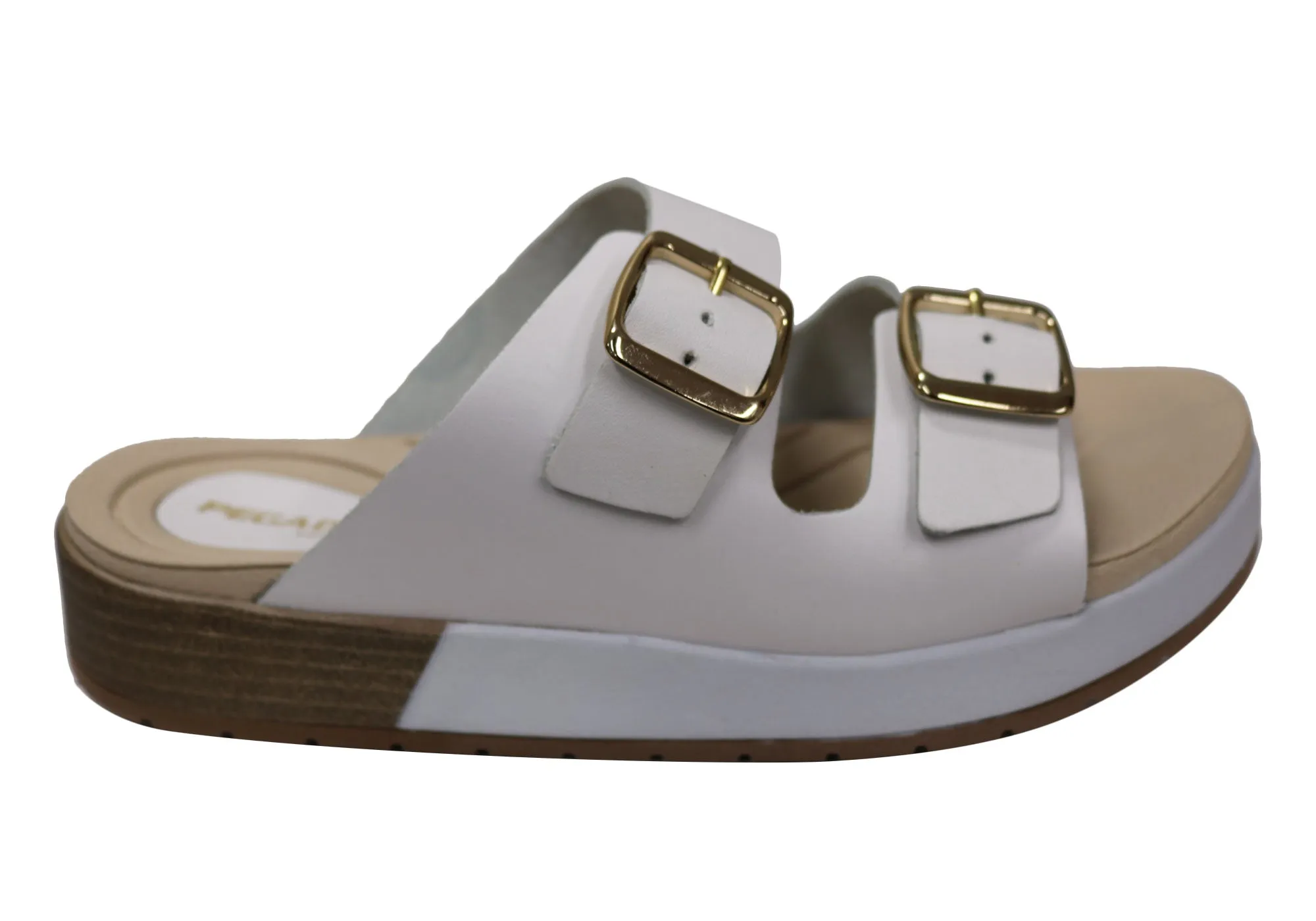 Warm Feel Pegada Gabbi Womens Comfortable Leather Slides Sandals Made In Brazil