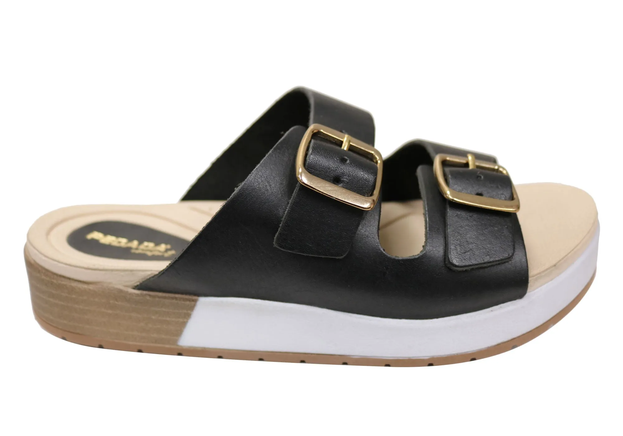 Balanced feel Pegada Gabbi Womens Comfortable Leather Slides Sandals Made In Brazil