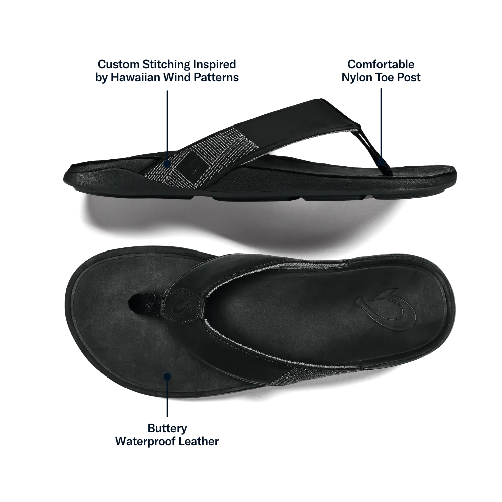 Tuahine - Black Sleek Summer Footwear Sporty Comfort