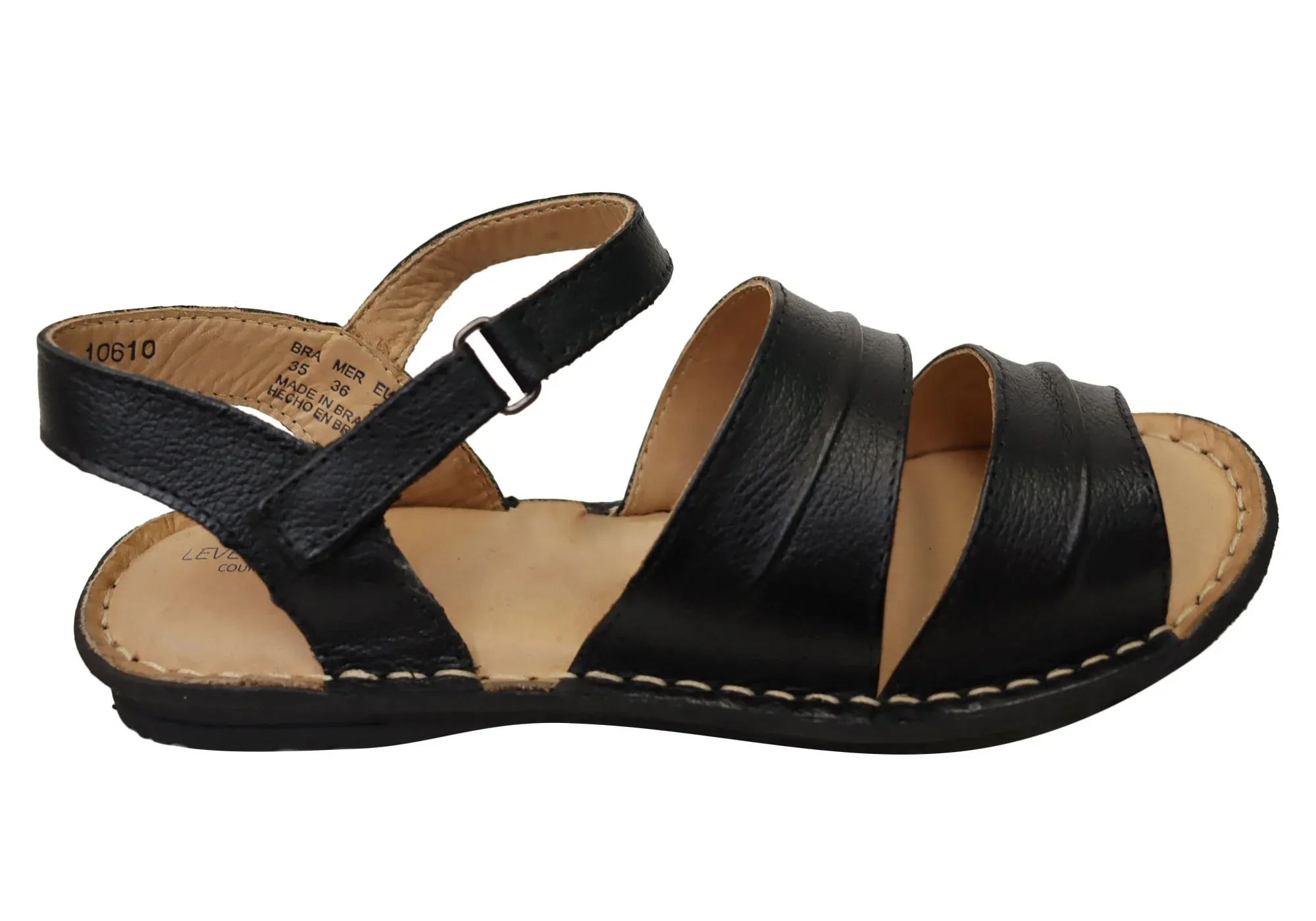 No Bind Outdoor Event Levecomfort Melaine Womens Brazilian Comfortable Leather Sandals