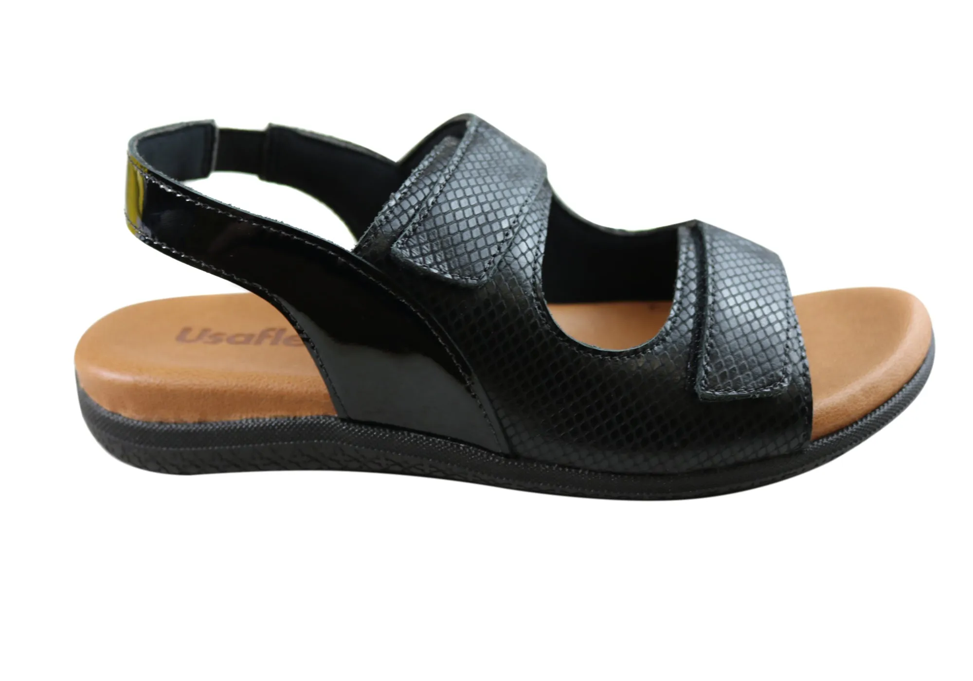 Usaflex Jessica Womens Comfortable Leather Sandals Made In Brazil Removable Footbed Everyday Pick