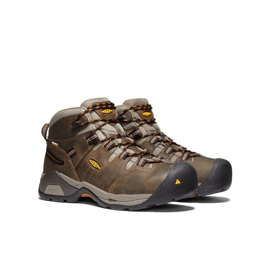 Durable Grip Men's Detroit XT Waterproof Boot (Soft Toe)  |  Black Olive/Leather Brown