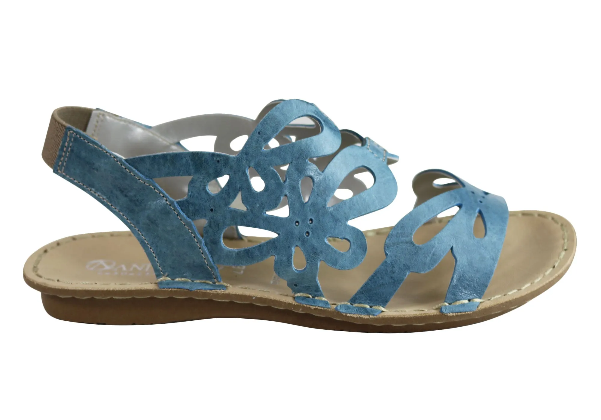 Andacco Desiree Womens Comfortable Flat Leather Sandals Made In Brazil Heel