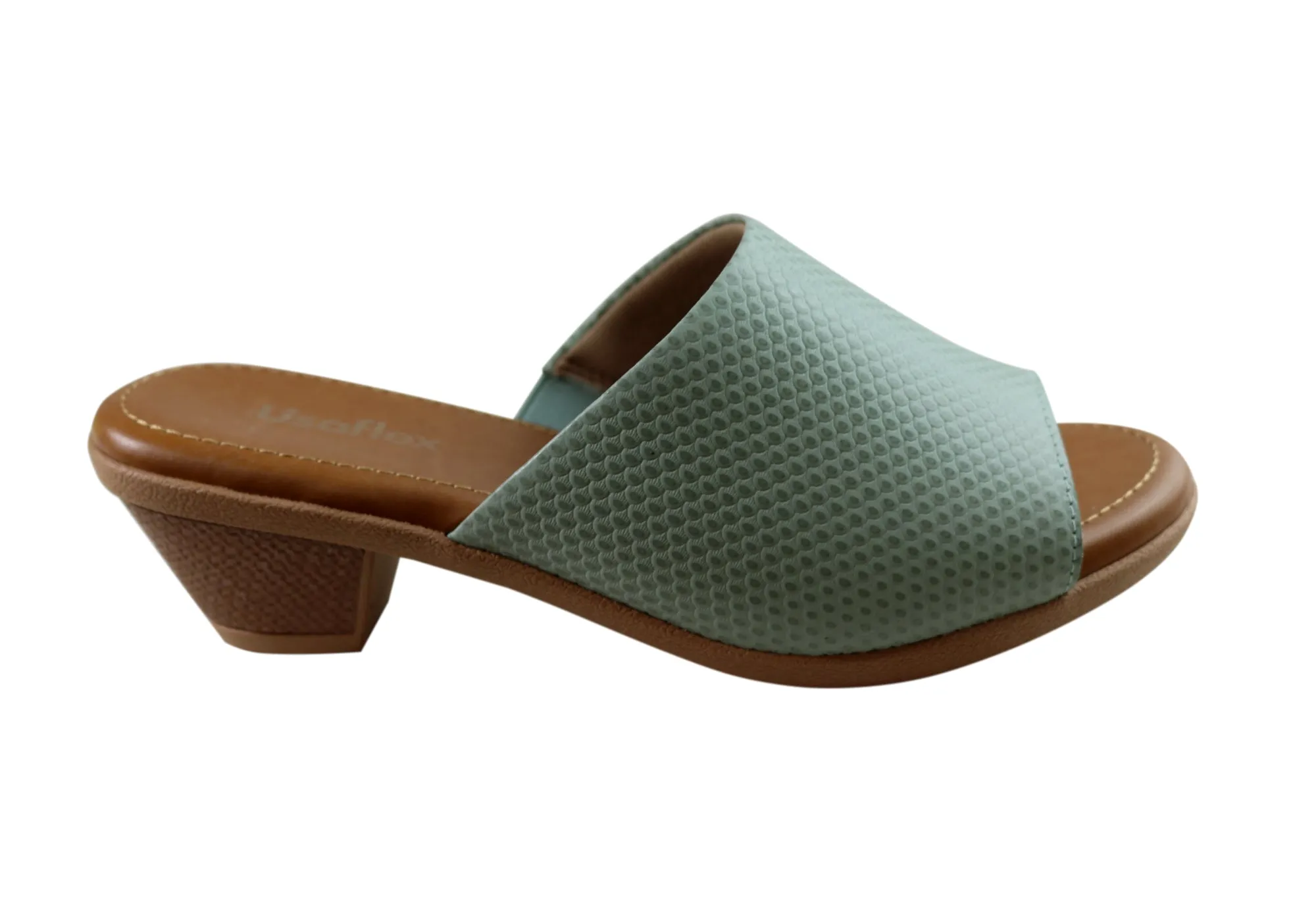 skin friendly Usaflex Latona Womens Comfort Leather Slides Sandals Made In Brazil