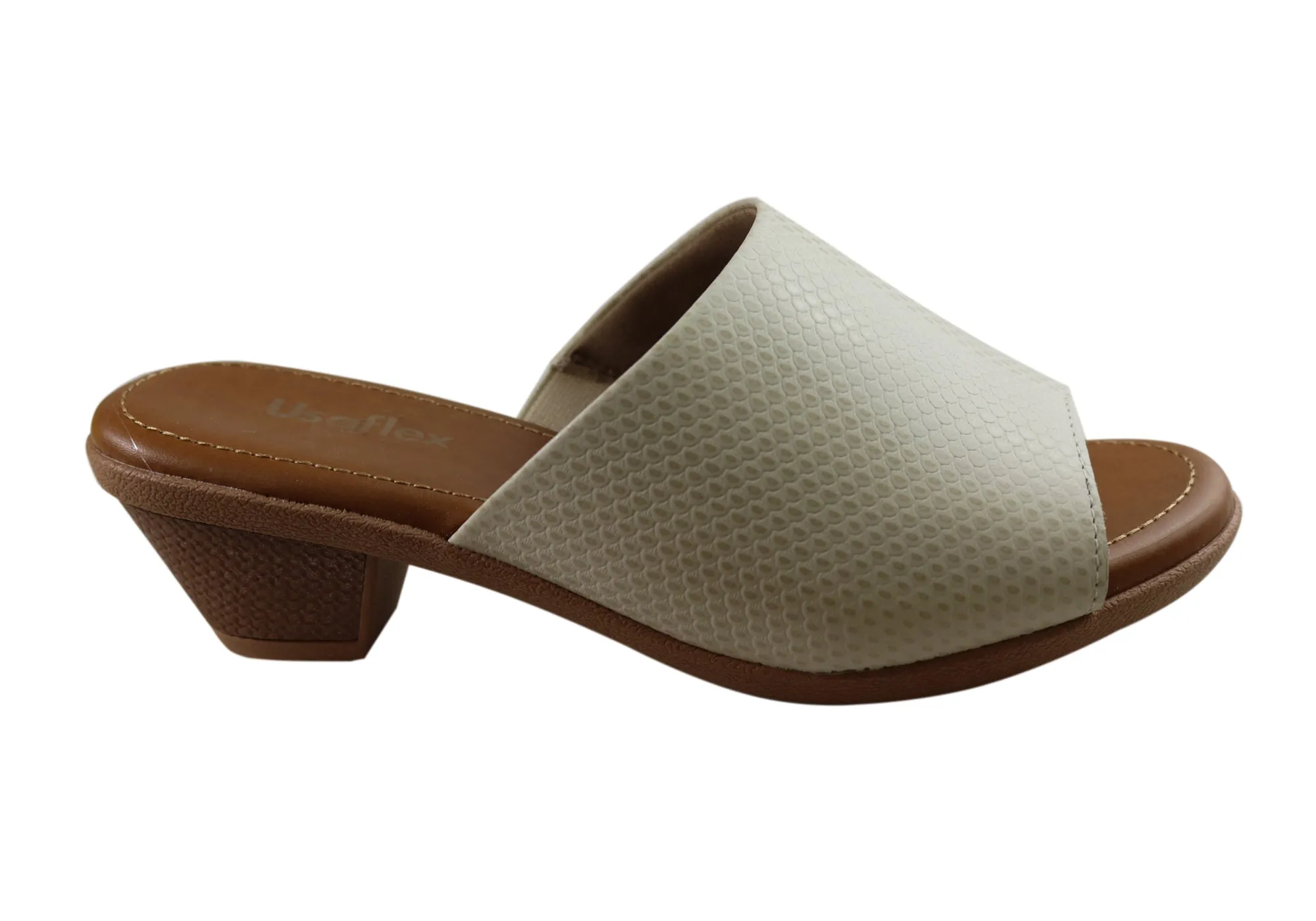 Abrasion resistant Resort Ready Usaflex Latona Womens Comfort Leather Slides Sandals Made In Brazil