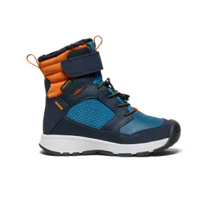 Little Kids' Skua Waterproof Winter Boot  |  Sky Captain/Gold Flame Lace Up Style