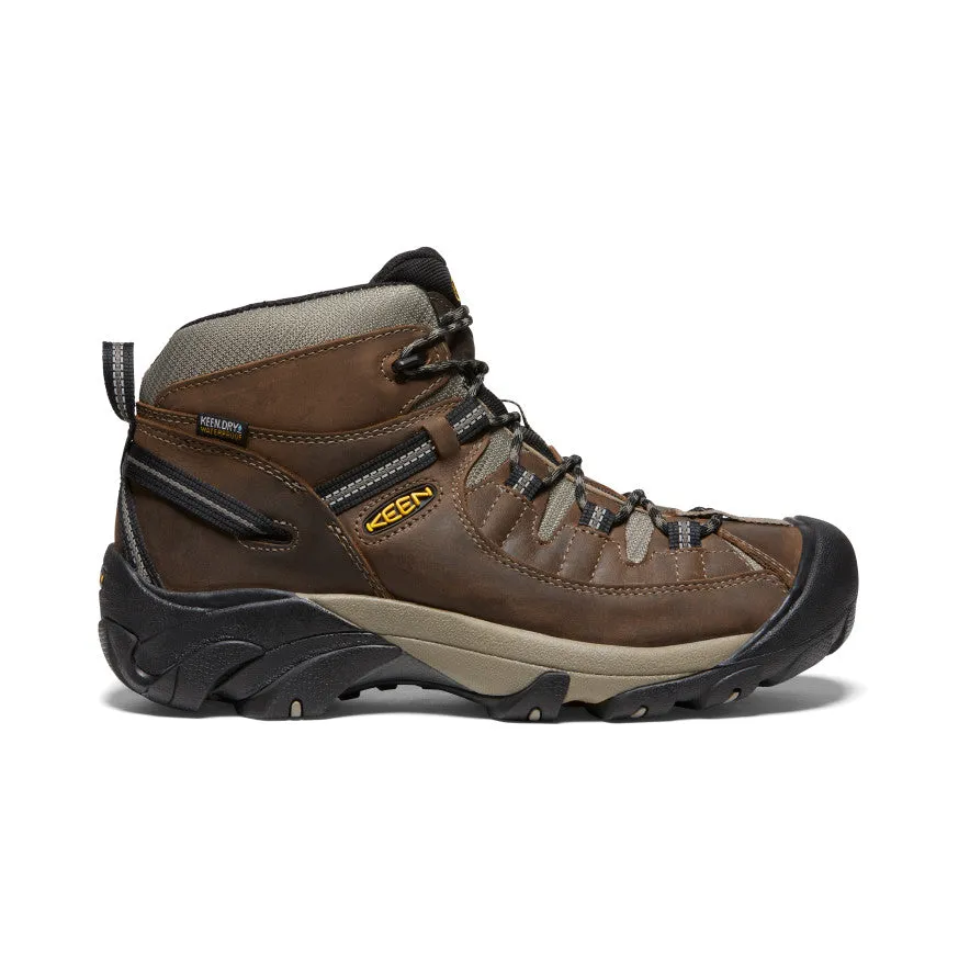 Men's Targhee II Mid Waterproof Hiking Boots  |  Shitake/Brindle Rugged Built Rainy Day Commuter Eco Material Backcountry Camper