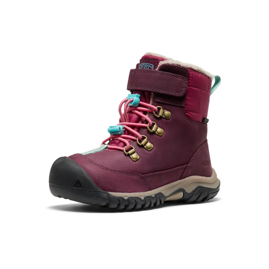 Little Kids' Kanibou Waterproof Winter Boot  |  Fig/Pink Lemonade Grippy Outsole River Crossing