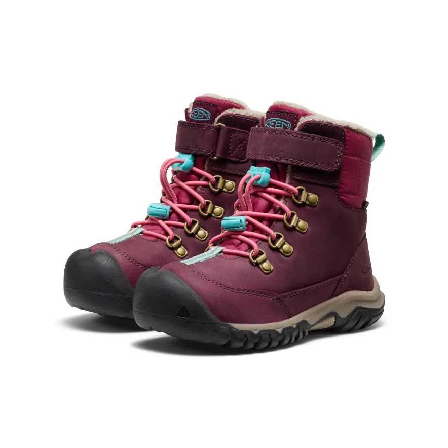 Multi-Purpose Reinforced Form Mountain Hike Little Kids' Kanibou Waterproof Winter Boot  |  Fig/Pink Lemonade